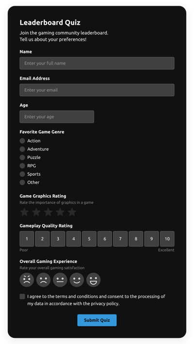 Leaderboard Quiz