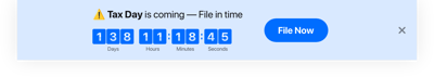 HTML Tax Countdown Timer template
