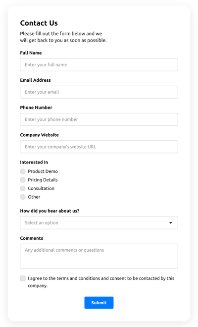 Lead Generation Form
