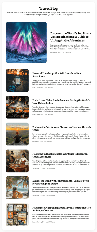 Travel Blog