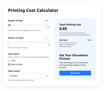 Printing Cost Calculator