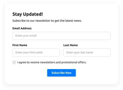 Popup Subscription Form