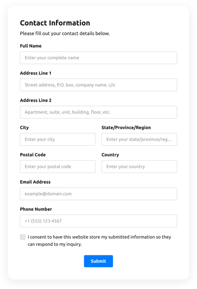 Address Form