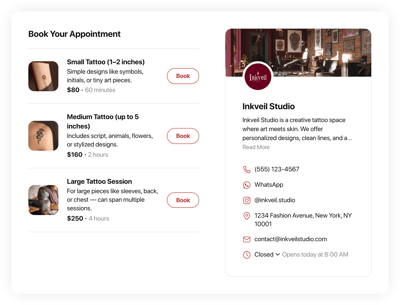 Tattoo Scheduling