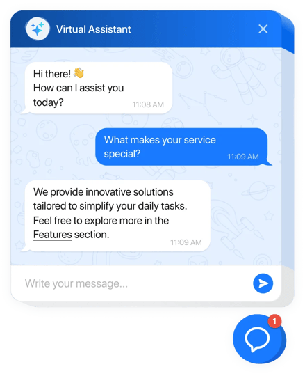 AI Chatbot widget for website