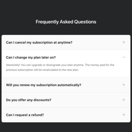 Answer common questions upfront and keep visitors from dropping off
