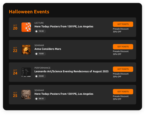 Showcase all your Halloween events and make sure no one misses out
