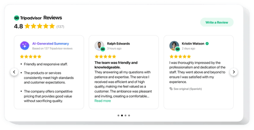 Showcase Feedback from Travelers