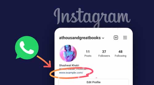 How to add WhatsApp link to Instagram bio