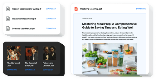 Share Menus and Event Information