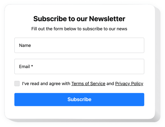 Webflow Subscription Form widget