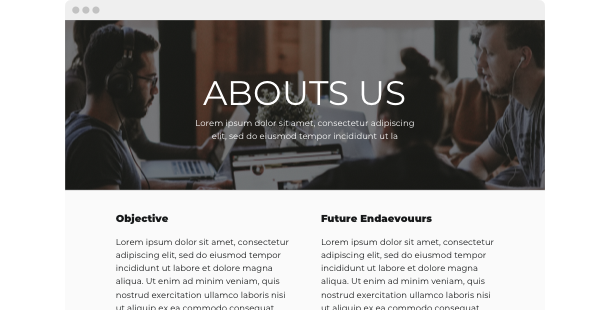 About Us widget for website