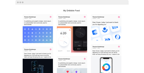 Dribbble Feed widget for website