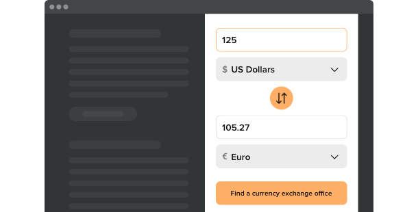 Currency widget for website