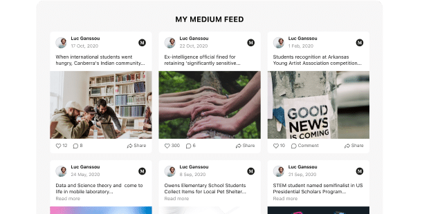 Medium Feed plugin for Google Sites