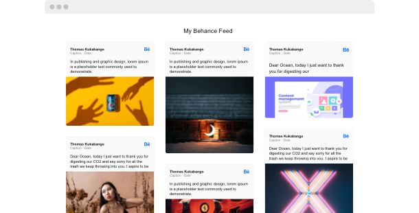 Behance Feed plugin for Wix