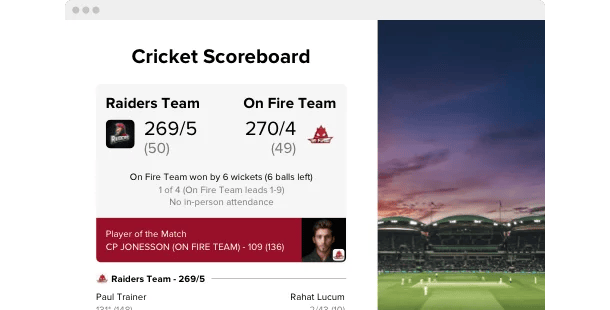 Online cricket scorecard new arrivals