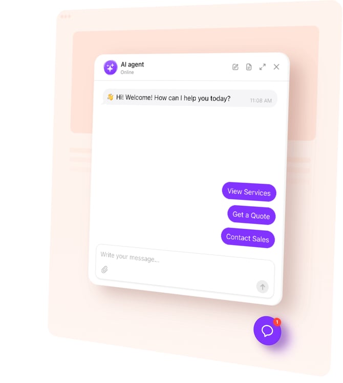Animated AI Chatbot widget preview