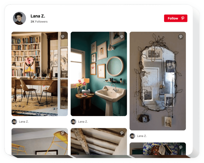 Widget de flux Pinterest pour site Web