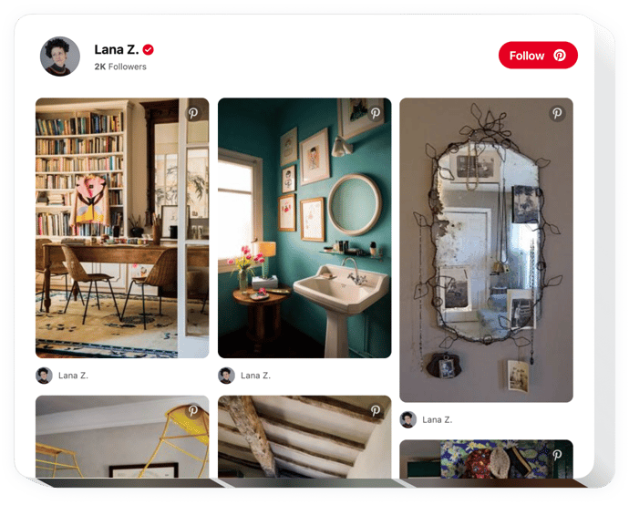 Widget de flux Pinterest pour site Web