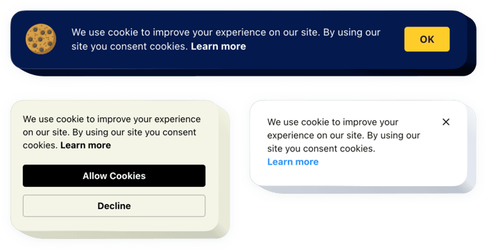 des Cookie Hinweis Widgets auf Ihre Website ein