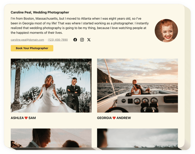 Facebook-Portfolio-Seite