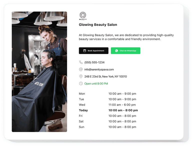 Wix Business Hours app