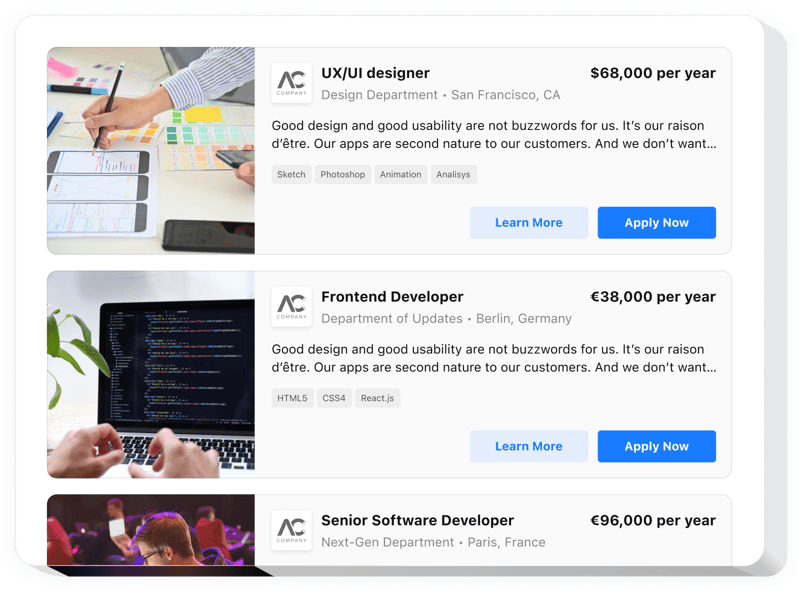 Weebly Job Board app