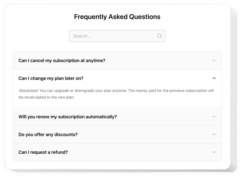 Google Sites FAQ widget