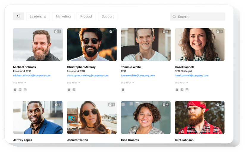 Plugin de Apresentação de Equipa para website