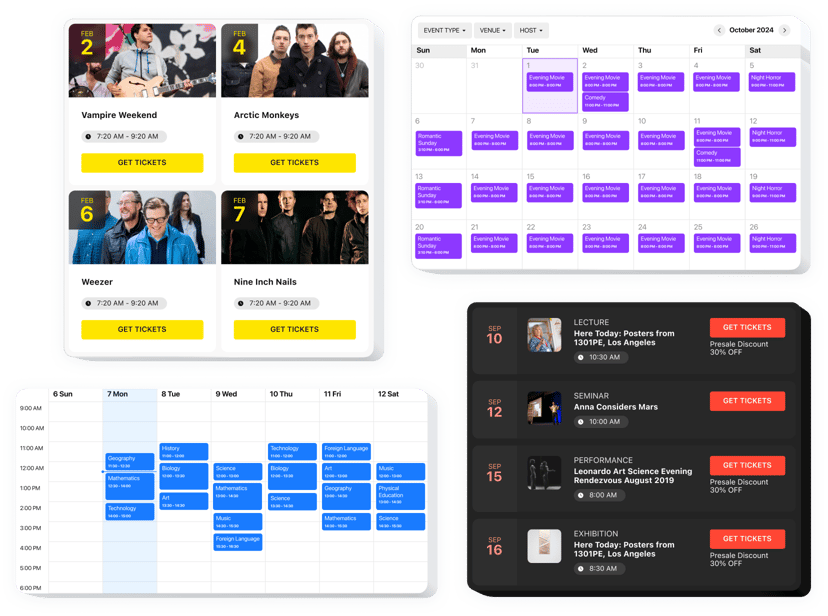iFrame Event Calendar widget