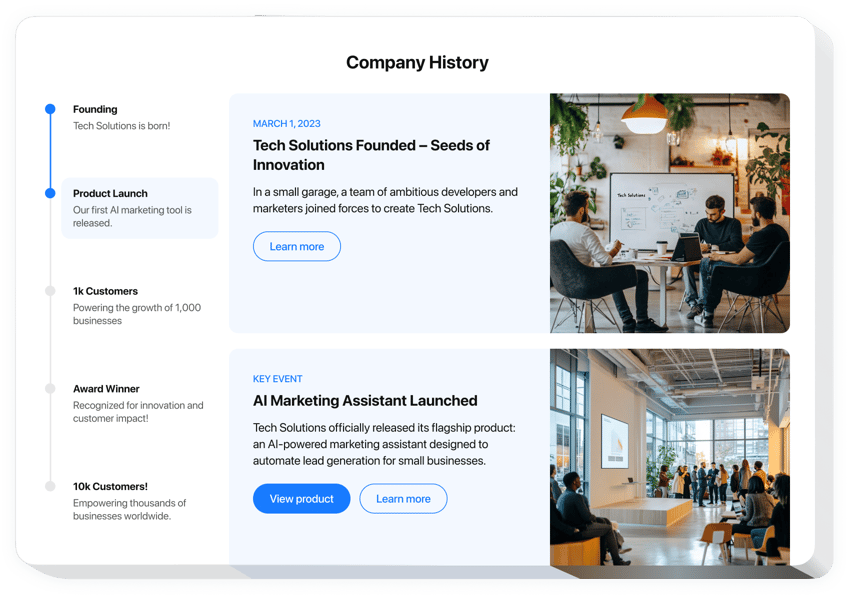 Timeline plugin for GoDaddy