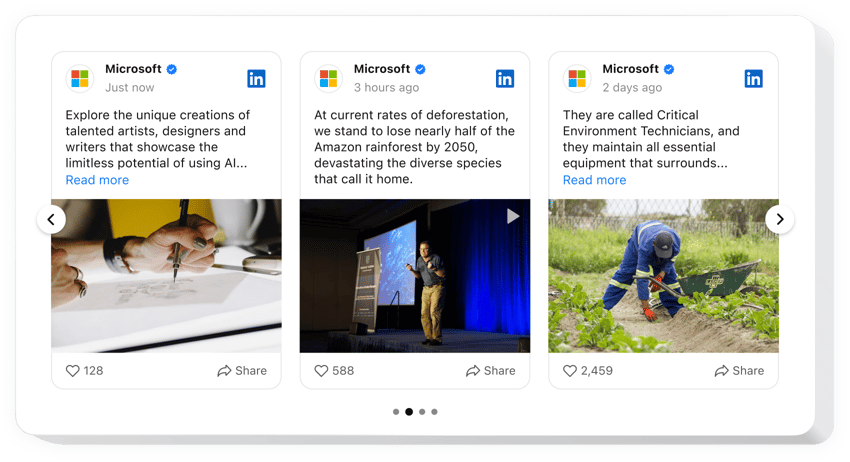 Widget de feed de LinkedIn para sitio web