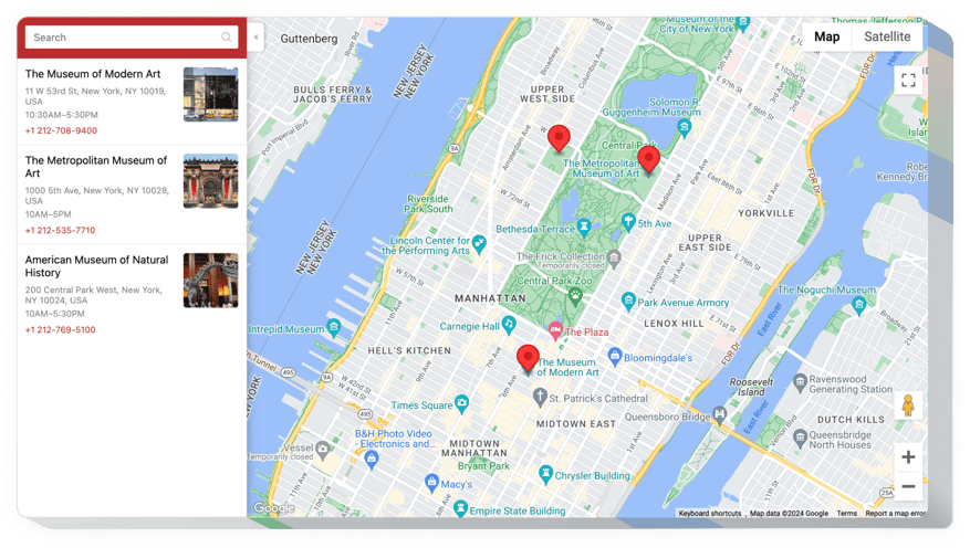 Google Sites Google Map widget