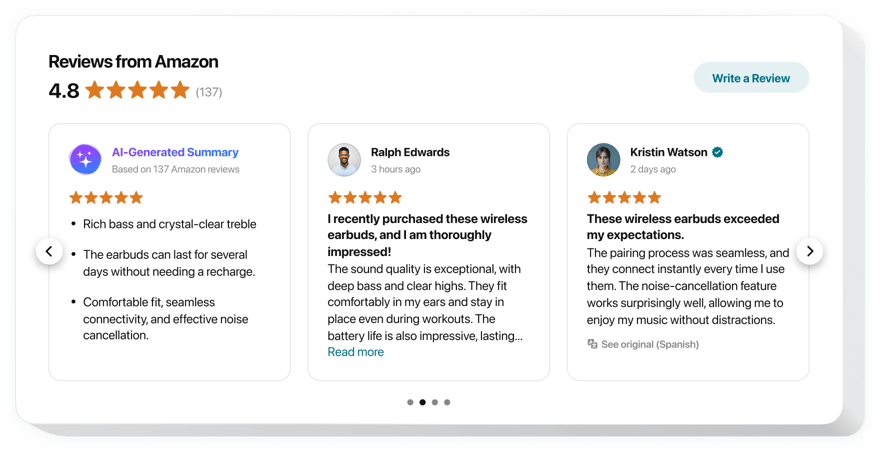 Widget per Recensioni di Amazon per sito web
