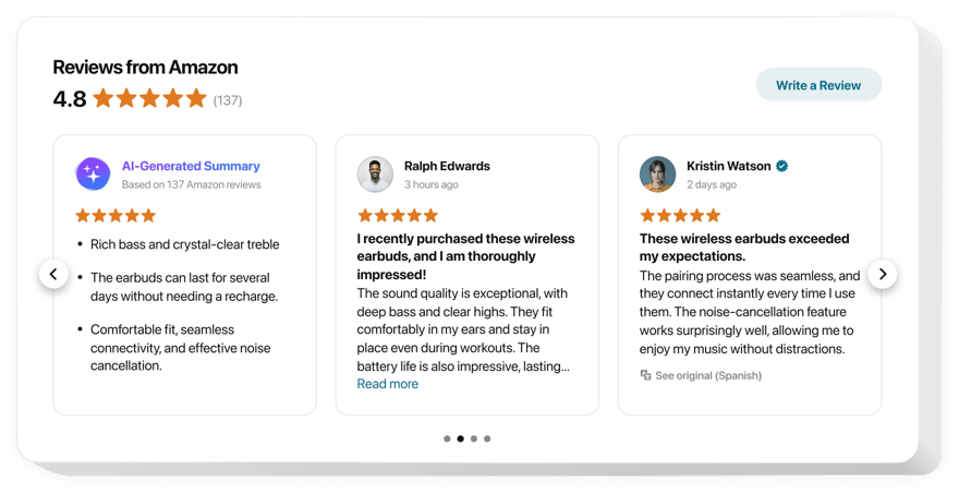 Reviews from Amazon widget for Elementor