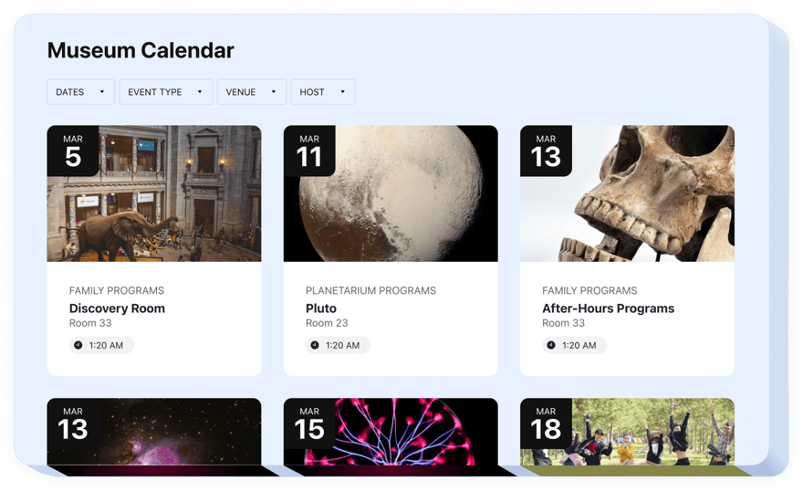   Event Calendar widget for website