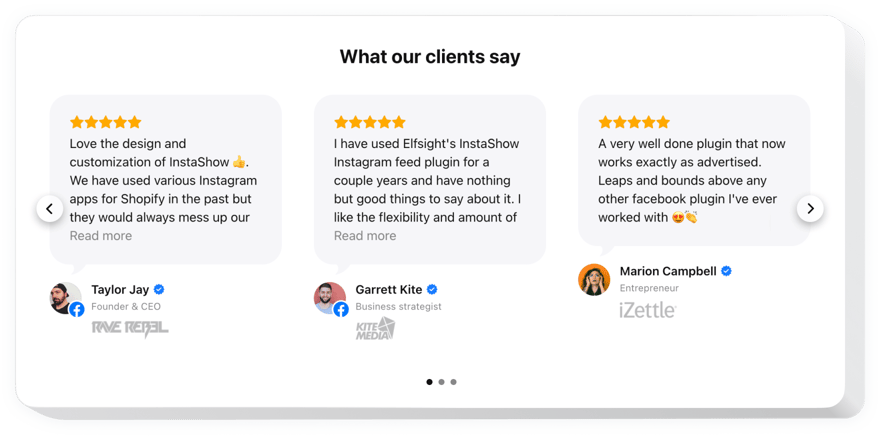 Testimonials Slider app for Wix