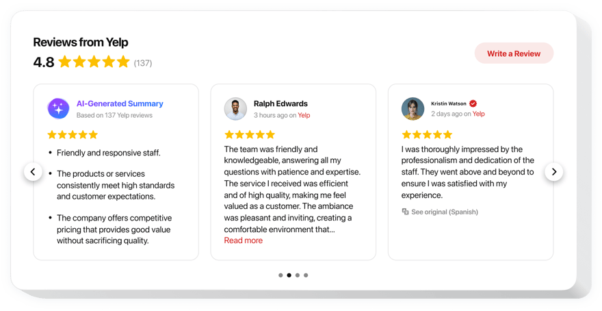 Yelp Reviews for Facebook Page