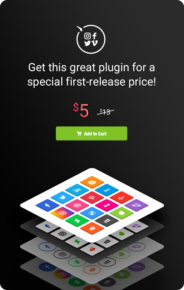 WordPress Social Media Icons Social Icons Plugin by Elfsight CodeCanyon