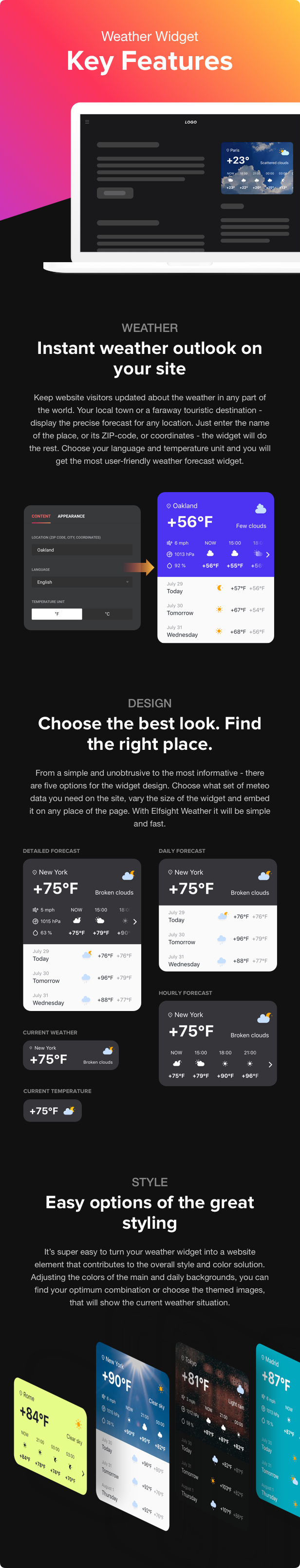 Elfsight Weather Forecast - 2