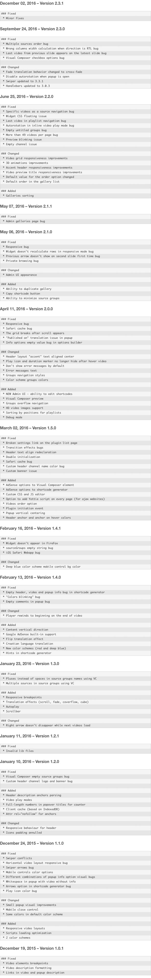 Yottie WordPress Plugin changelog