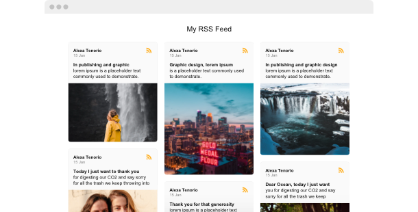 Flux RSS widget <br> pour site Web