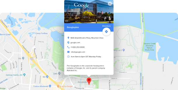 Widget di Google Maps  per il sito web