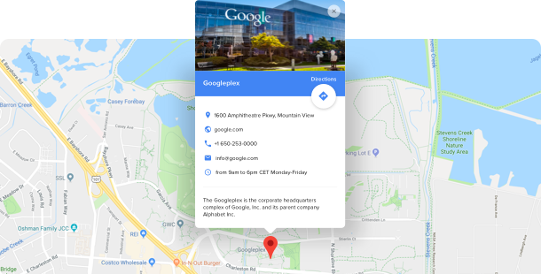 Widget Google Maps</br>para website