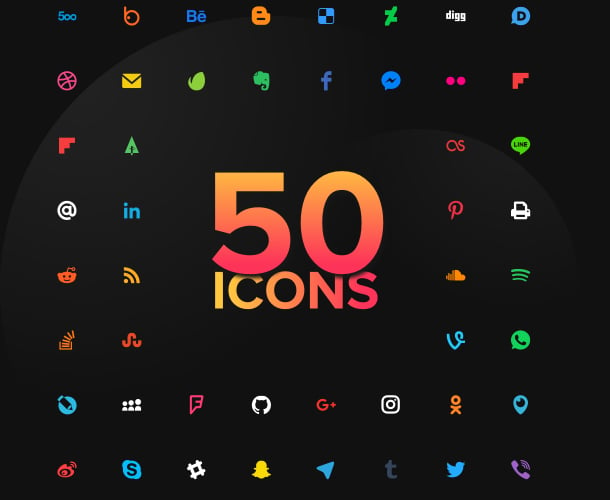 Apresente ícones ilimitados de uma oferta de mais de 50