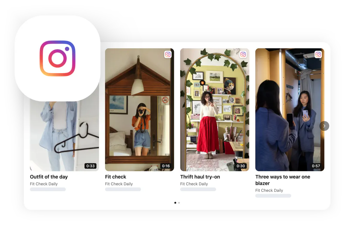 Instagram Reels — vertical Reels from an account