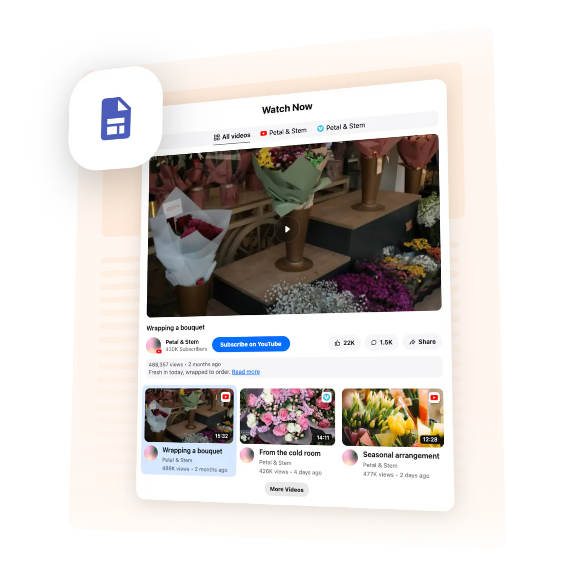 Platform page — the gallery on a google-sites site, its mark on a tile