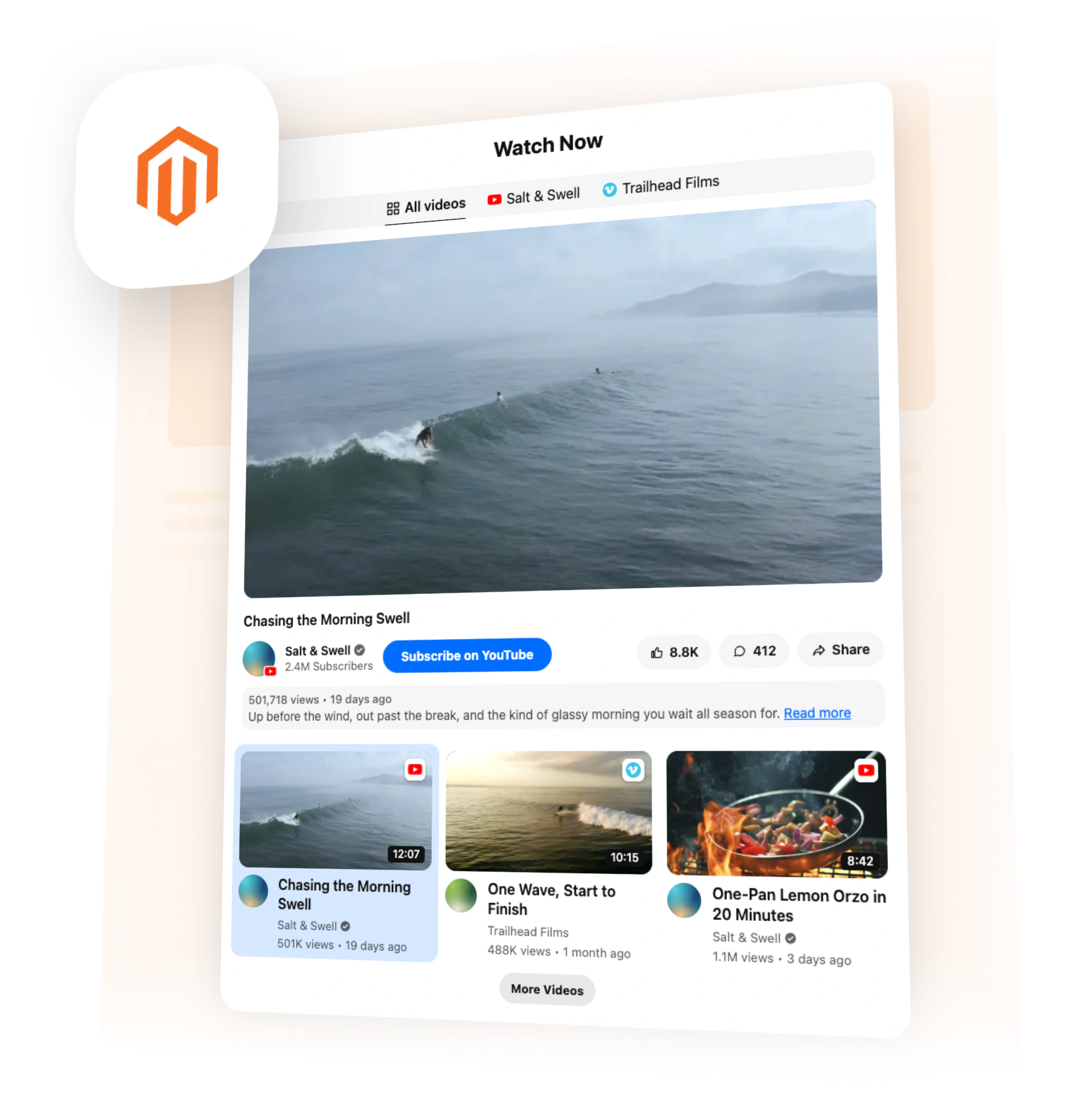 Platform page — the gallery on a magento site, its mark on a tile