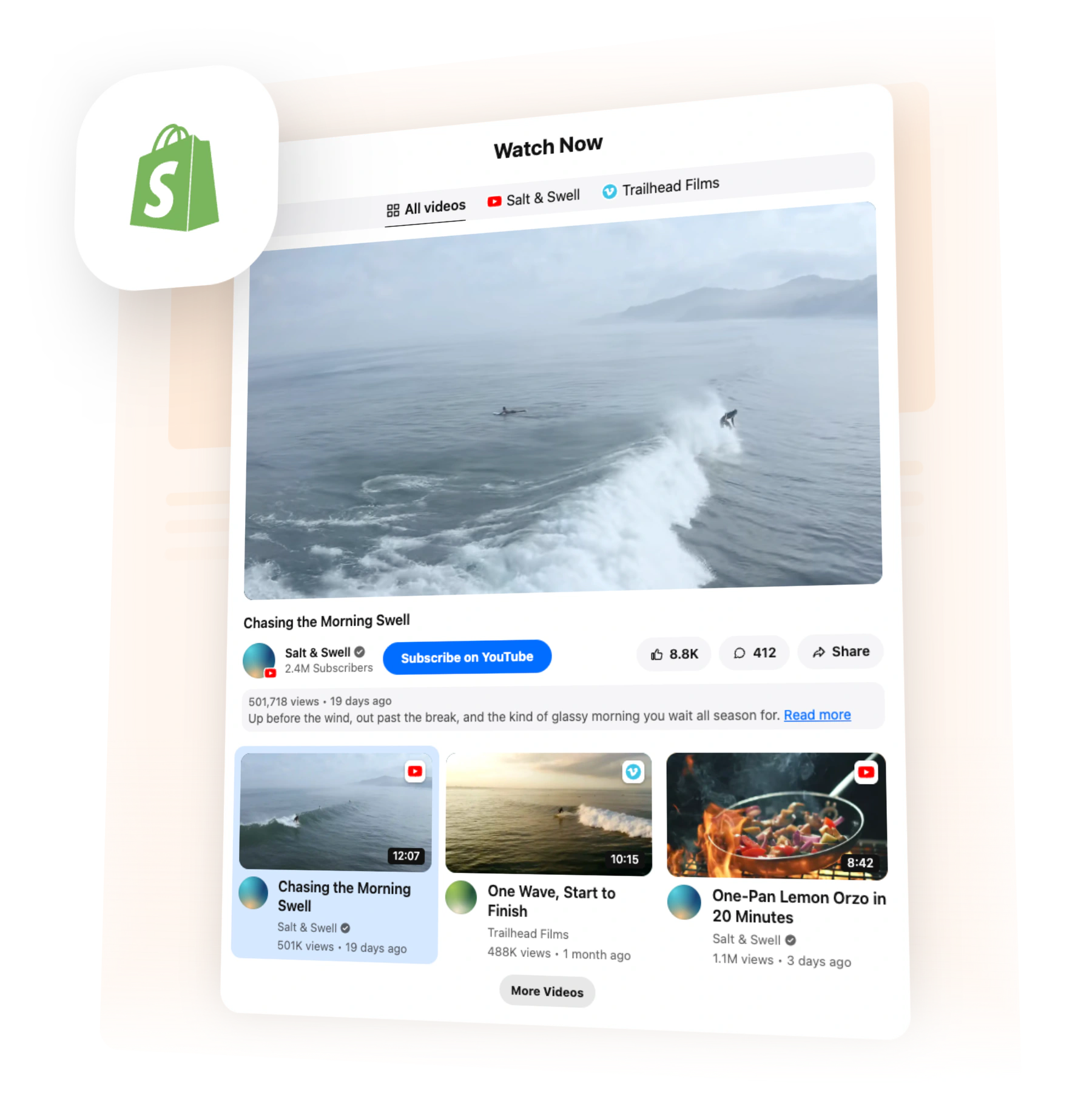Platform page — the gallery on a shopify site, its mark on a tile